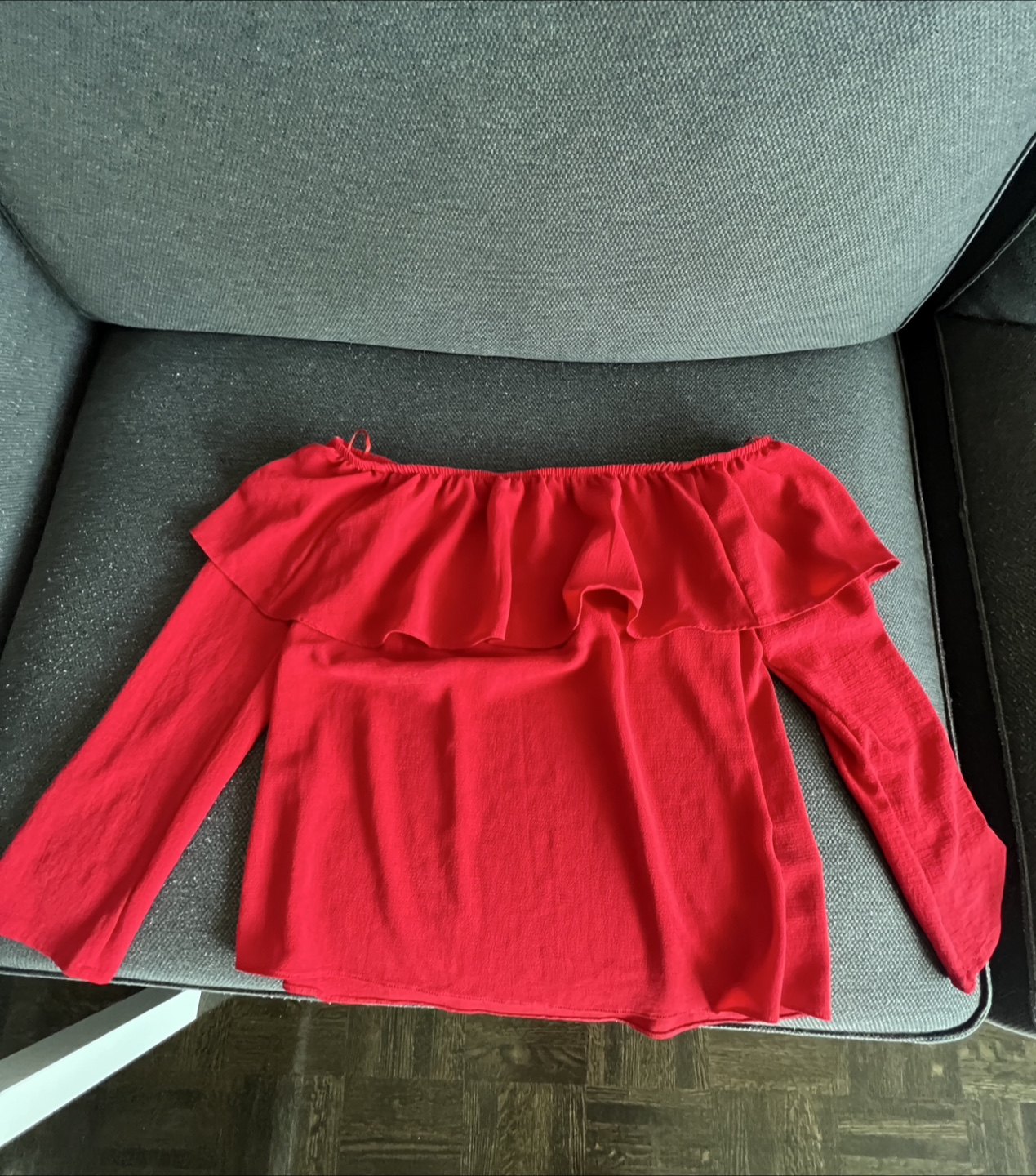 Red Off-the-Shoulder Blouse