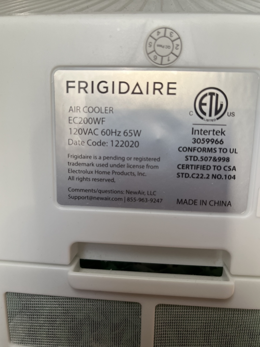 Frigidaire Air Cooler EC200WF - photo 4