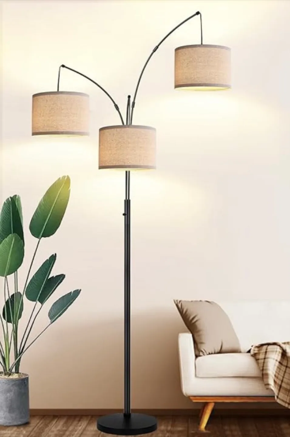 Dimmable 3 Lights Arc Floor Lamp - NEW thumbnail