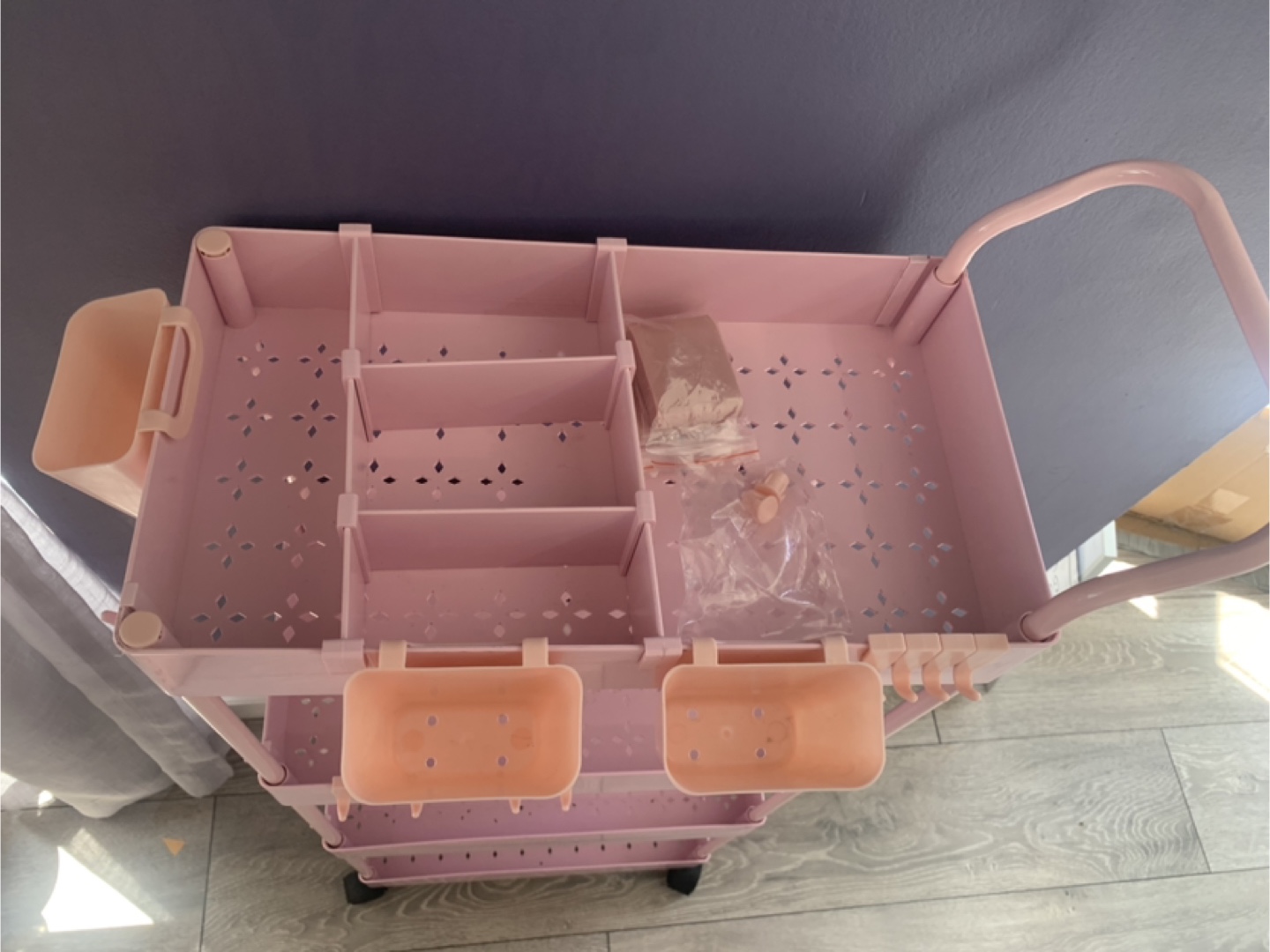Pink 4-Tier Rolling Cart - photo 3
