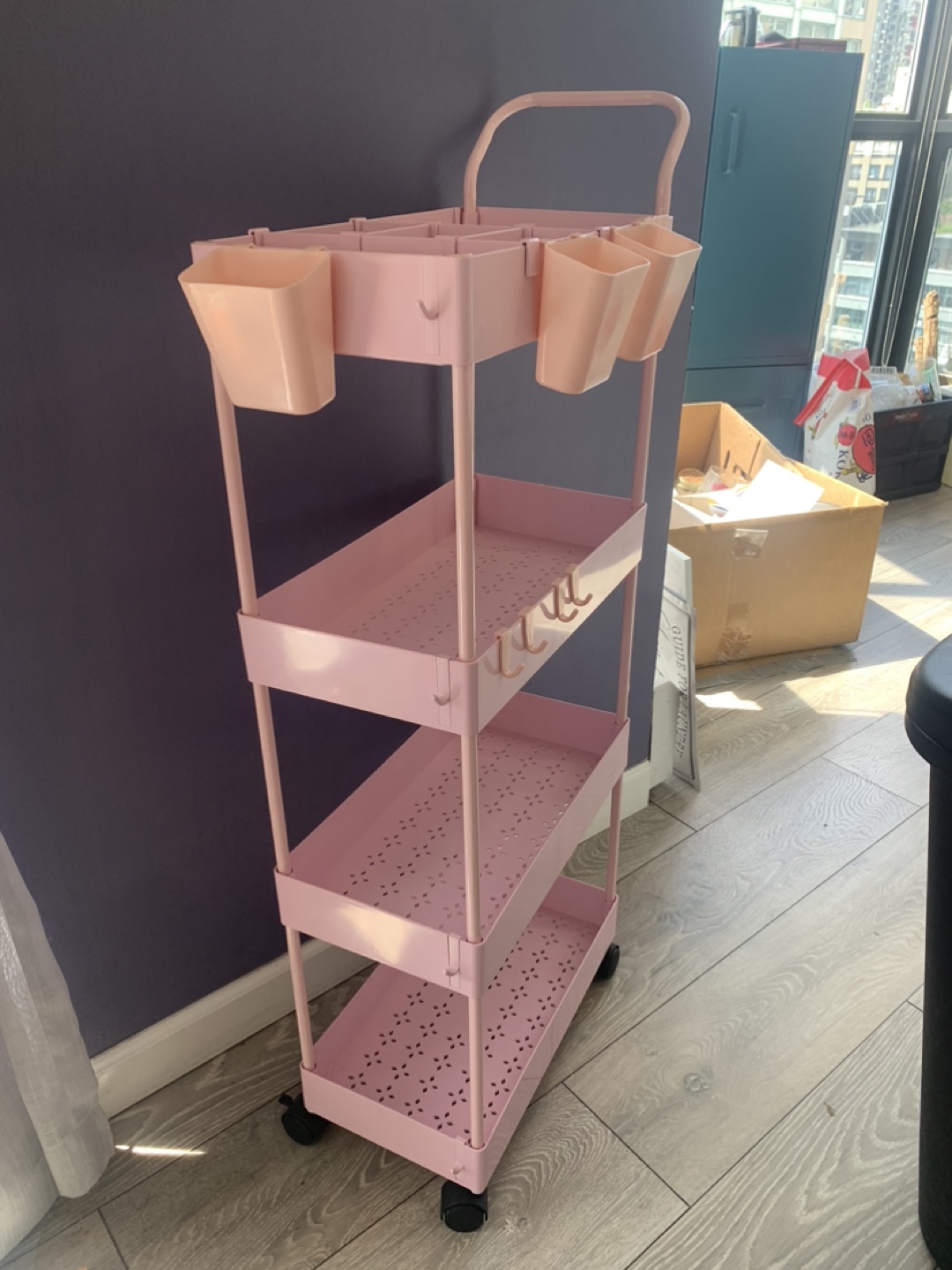 Pink 4-Tier Rolling Cart - photo 4
