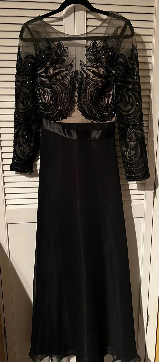 Stunning Black Beaded Long Sleeve Gown image indicator(3)