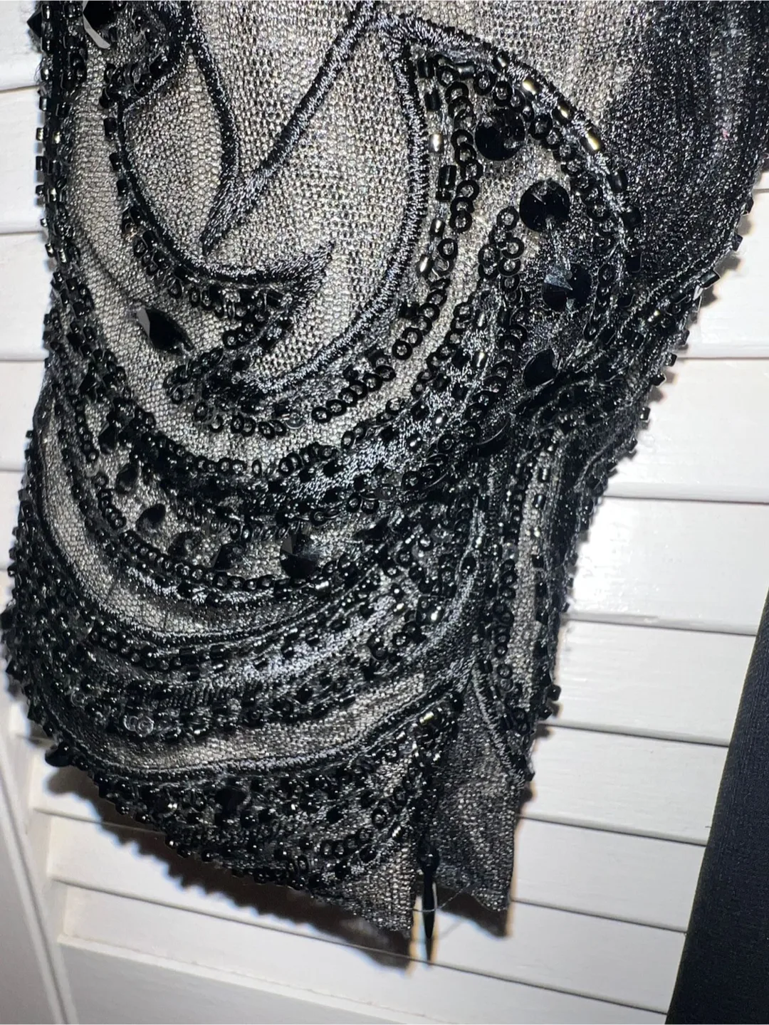 Stunning Black Beaded Long Sleeve Gown image indicator(5)