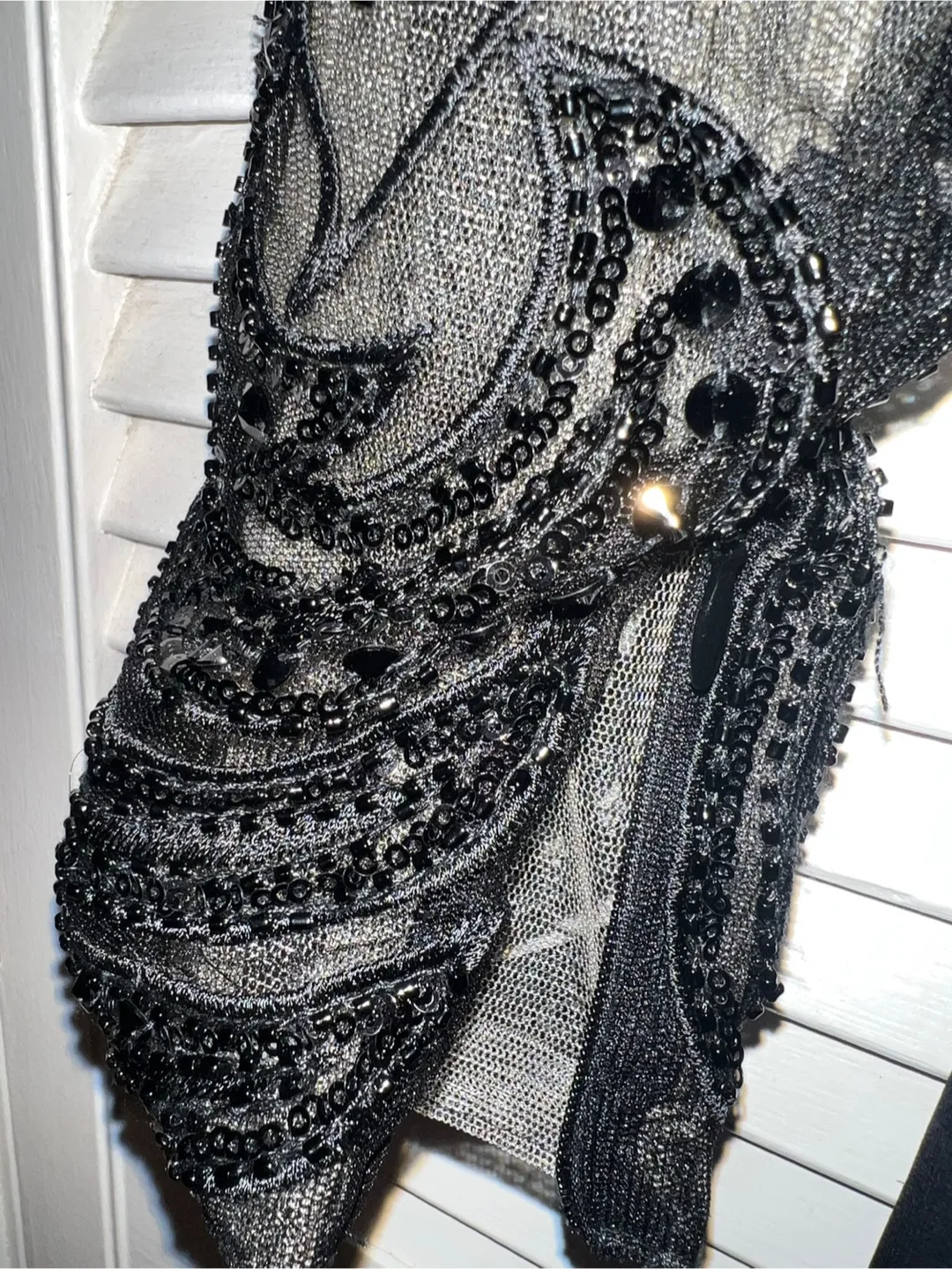 Stunning Black Beaded Long Sleeve Gown image indicator(8)