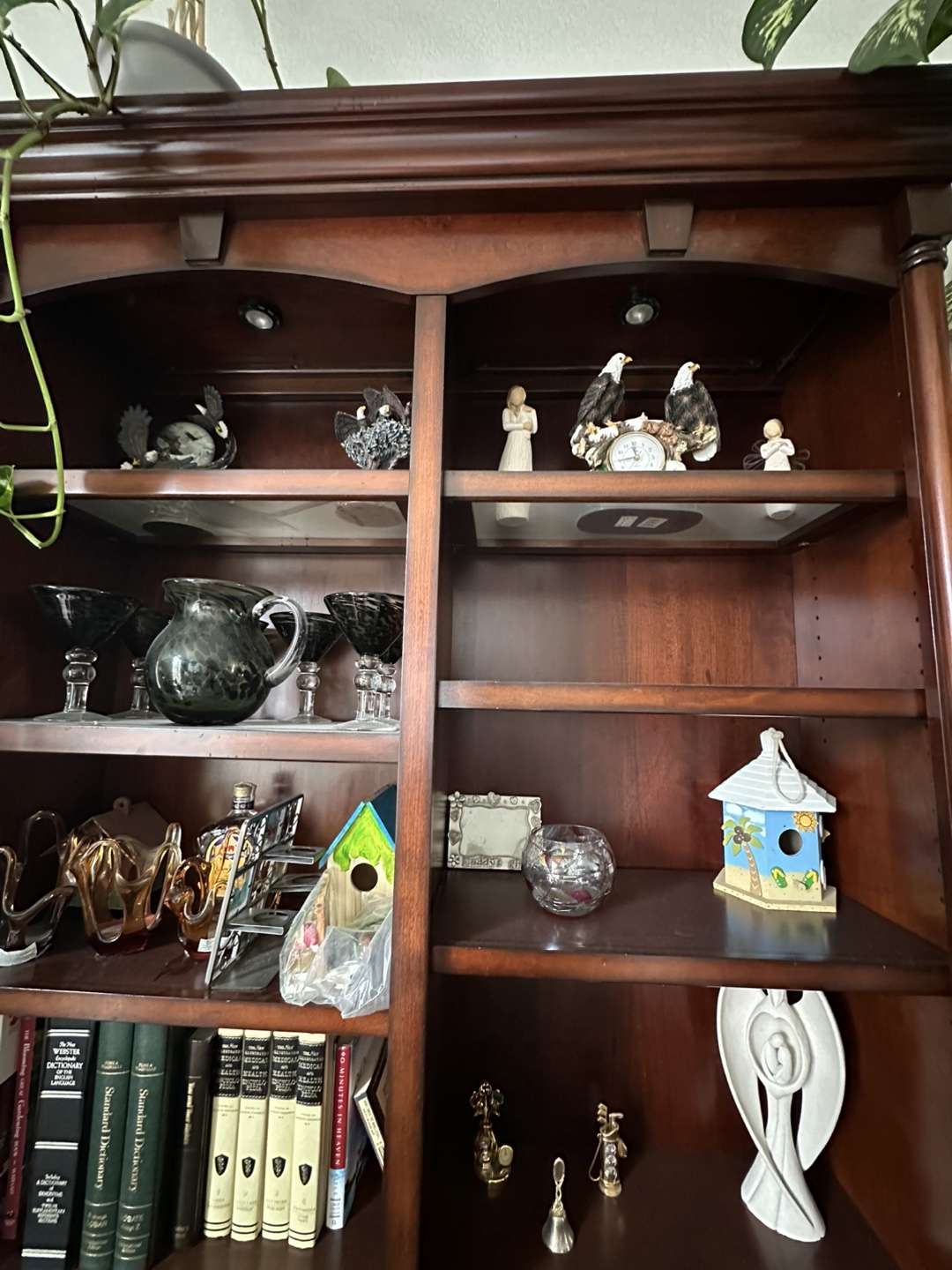 Dark Wood Bookcase with Hutch - photo 2