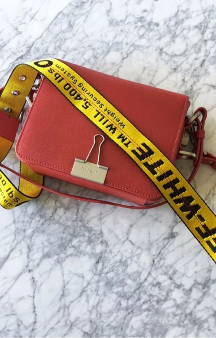 Authentic Off-White Red Leather Crossbody Bag thumbnail