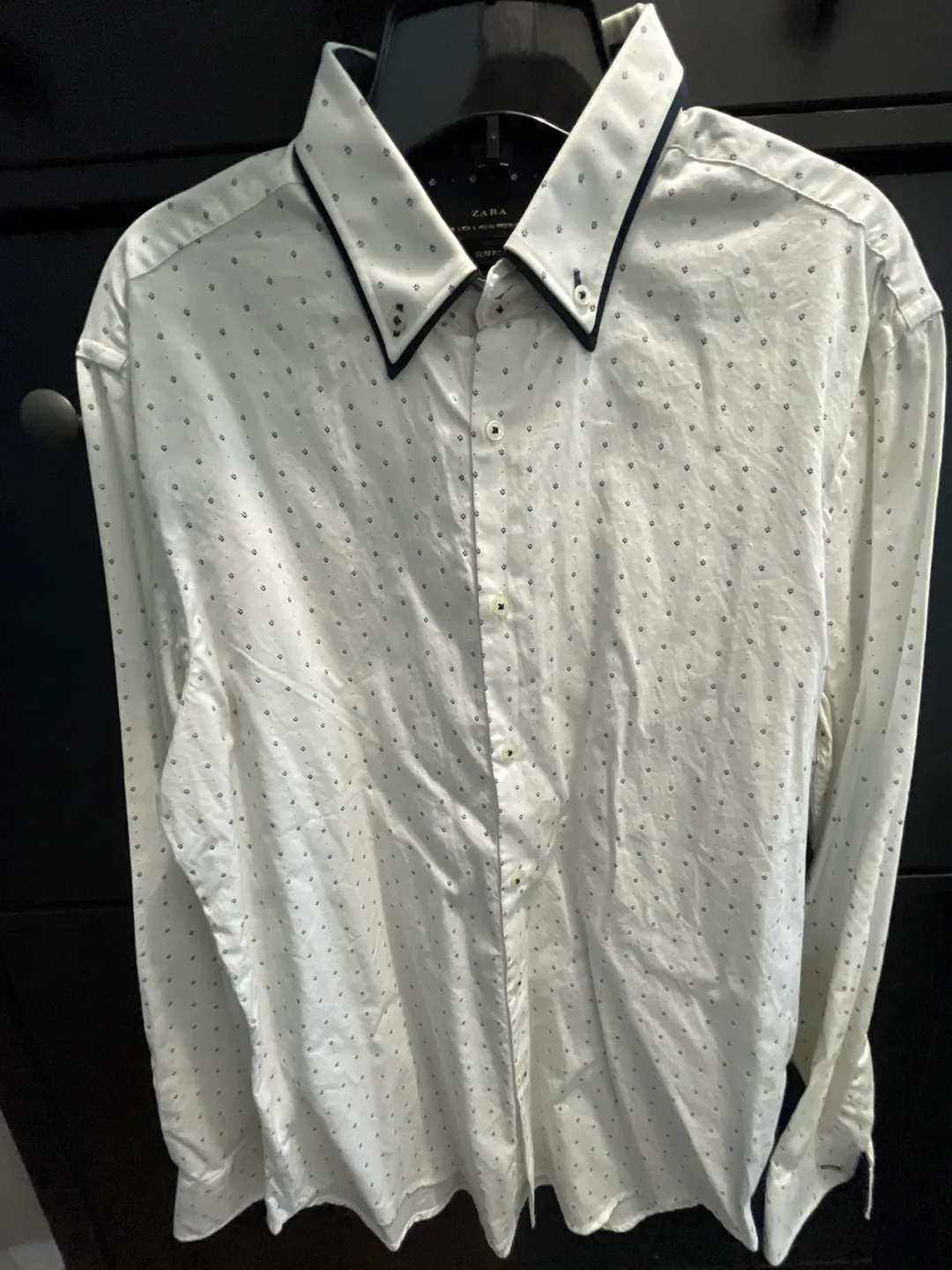 Men's Zara Slim Fit White Button-Down Shirt image indicator(2)