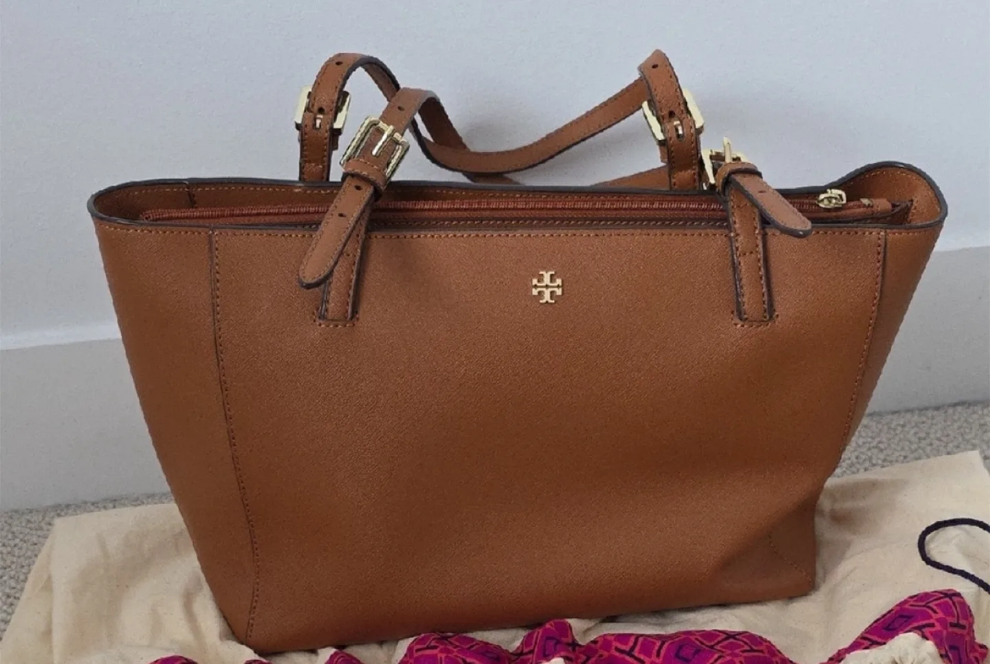 Tory Burch Brown Leather Tote Bag thumbnail