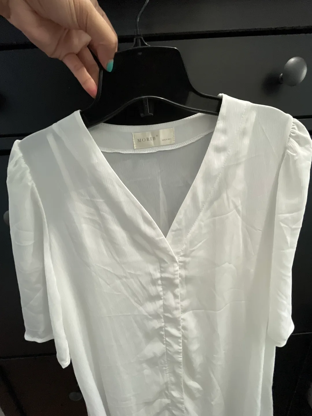 White MORIB V-Neck Long Dress thumbnail