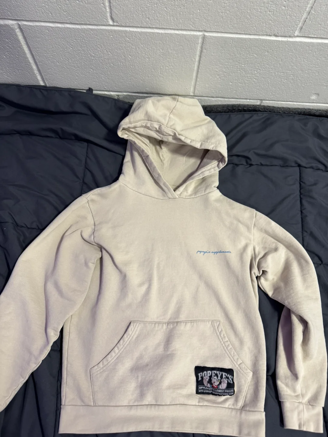 Popeye's Gear Size Small Cream Hoodie Sweatshirt thumbnail