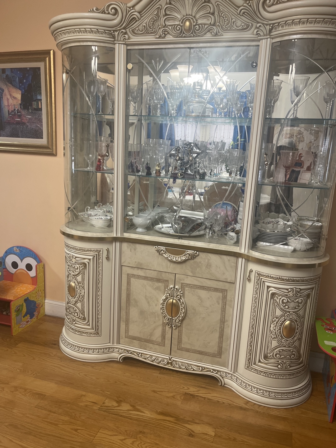 Ornate Glass-Front China Cabinet