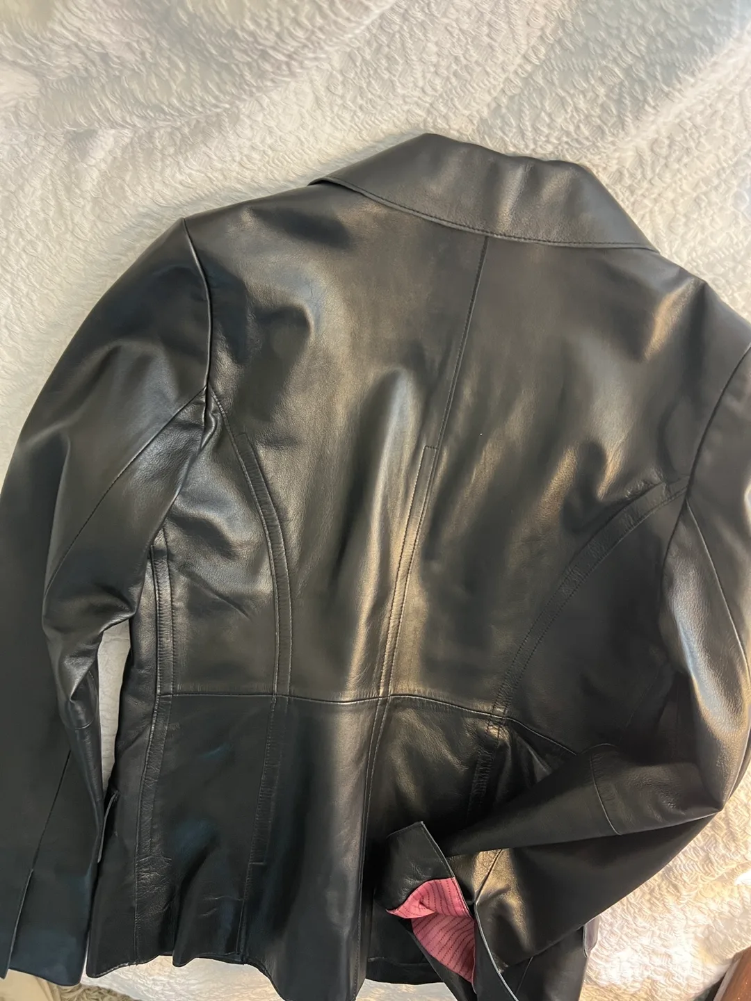 BRAND NEW- Black Soft Leather Guess Collection Blazer Jacket image indicator(3)