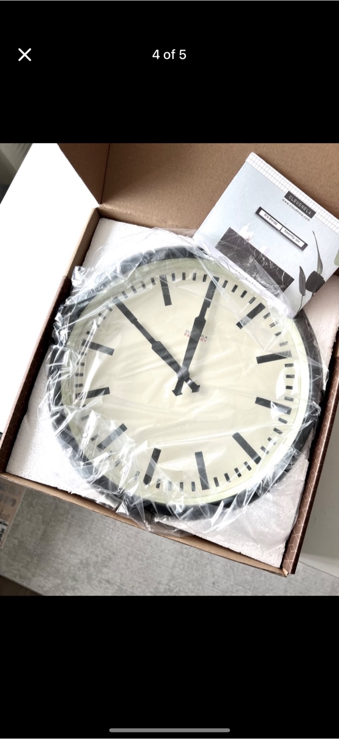 West Elm Factory Wall Clock - Black - photo 4