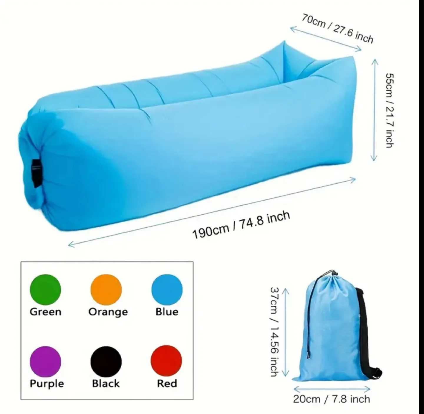 Inflatable Air Sofa Lounger - Portable & Lightweight for Travel image indicator(7)
