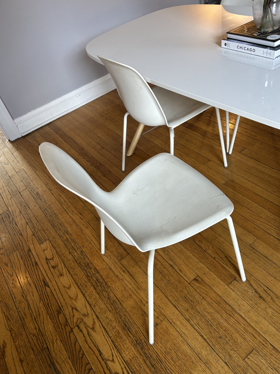 IKEA White Dining Table with Four Chairs - photo 2
