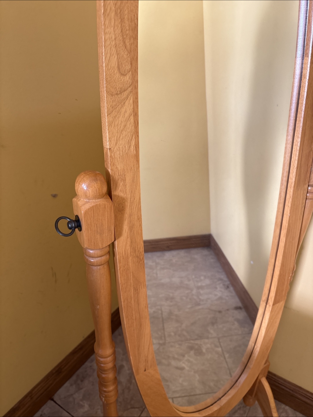 Full Length Oval Wooden Freestanding Mirror - photo 2