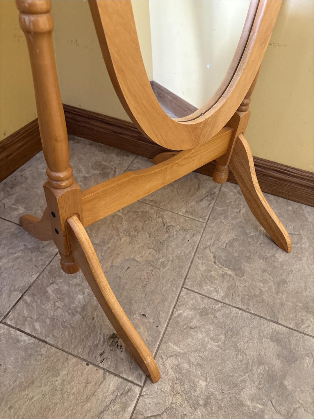 Full Length Oval Wooden Freestanding Mirror - photo 3