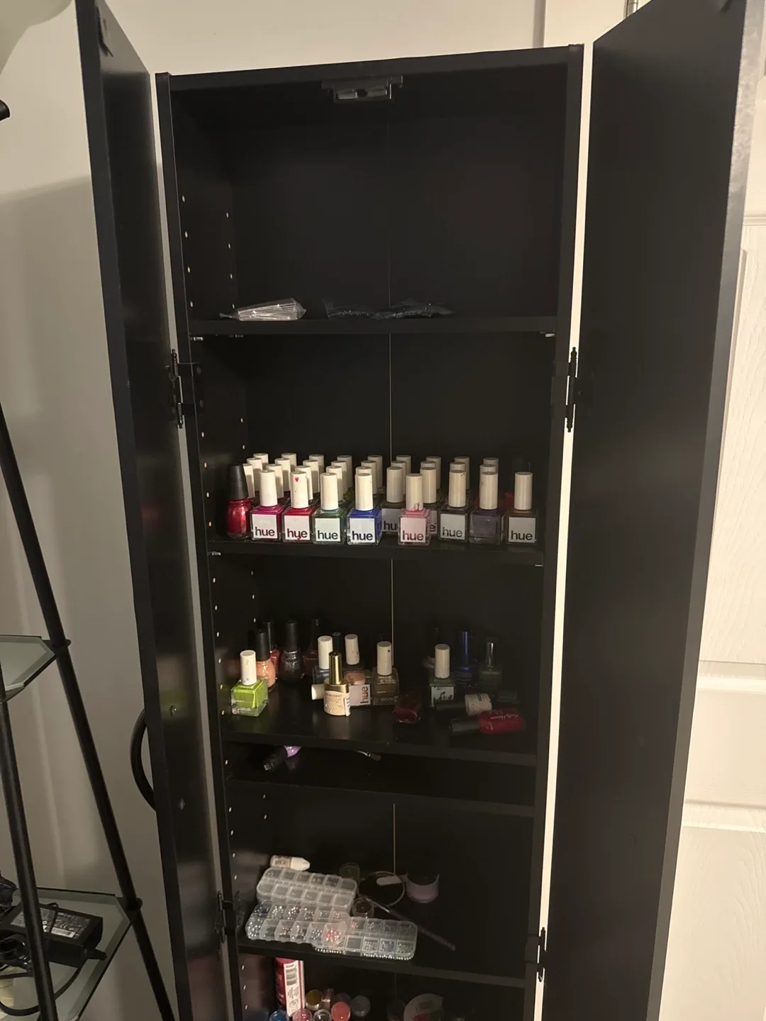 Black Wooden Makeup/Nail Polish Organizer Cabinet image indicator(3)