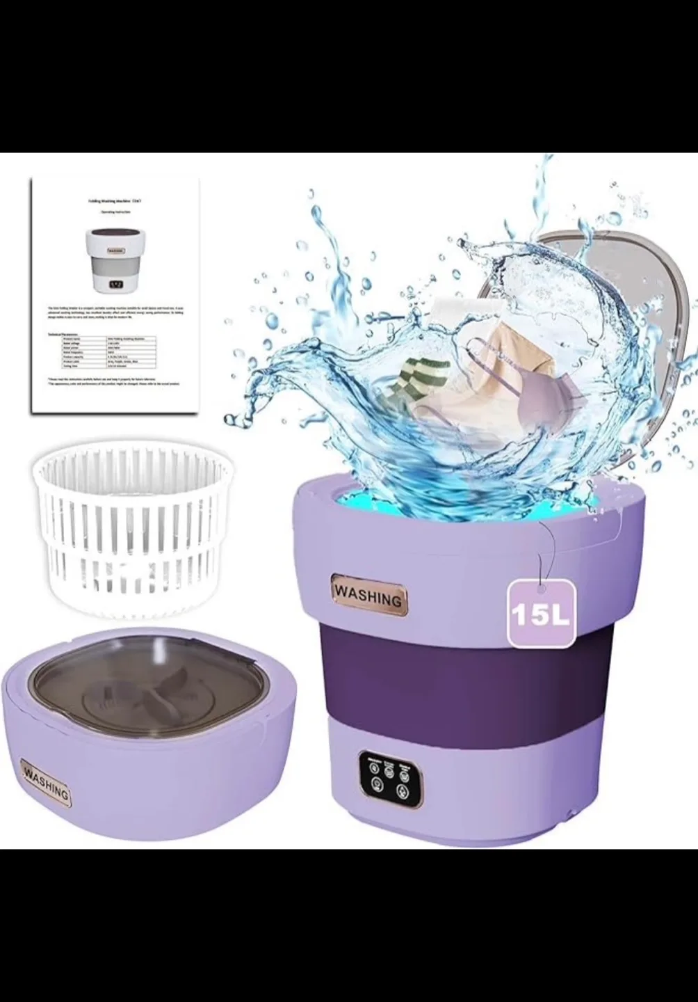 Mini folding washing machine - NEW thumbnail