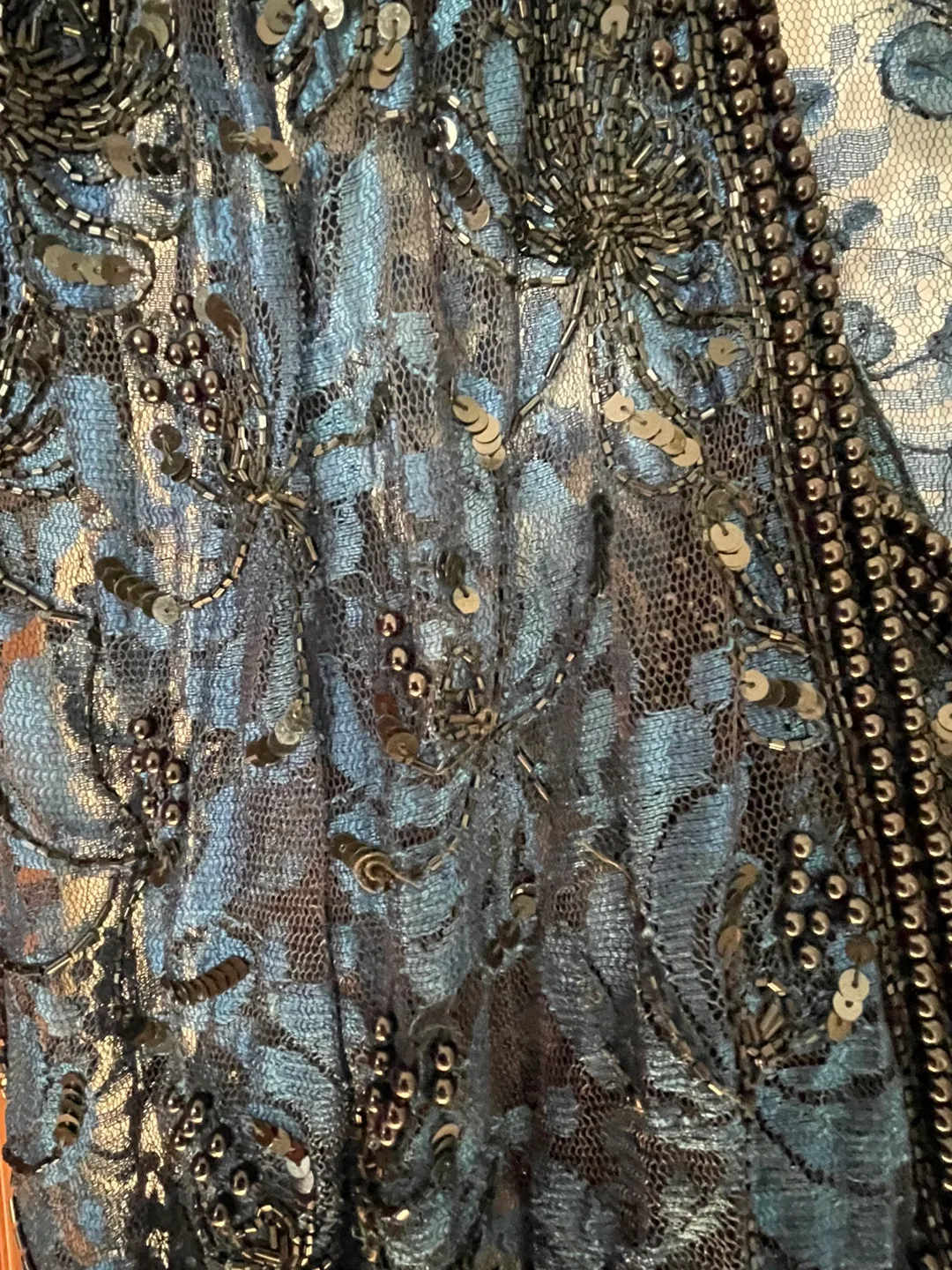 Stunning Beaded & Sequined Blue Lace Dress image indicator(5)