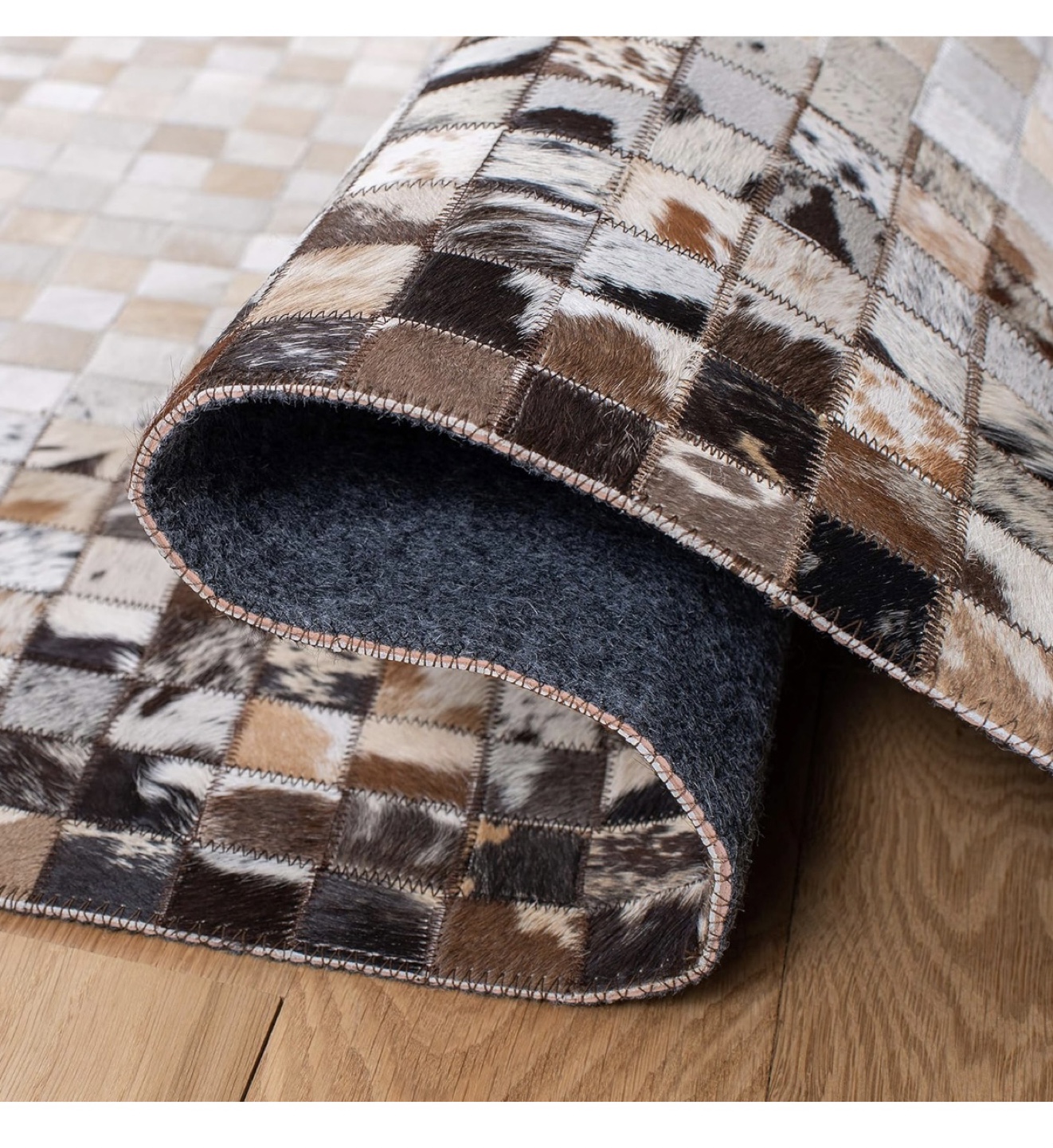 Unique Cowhide Patchwork Rug - photo 5