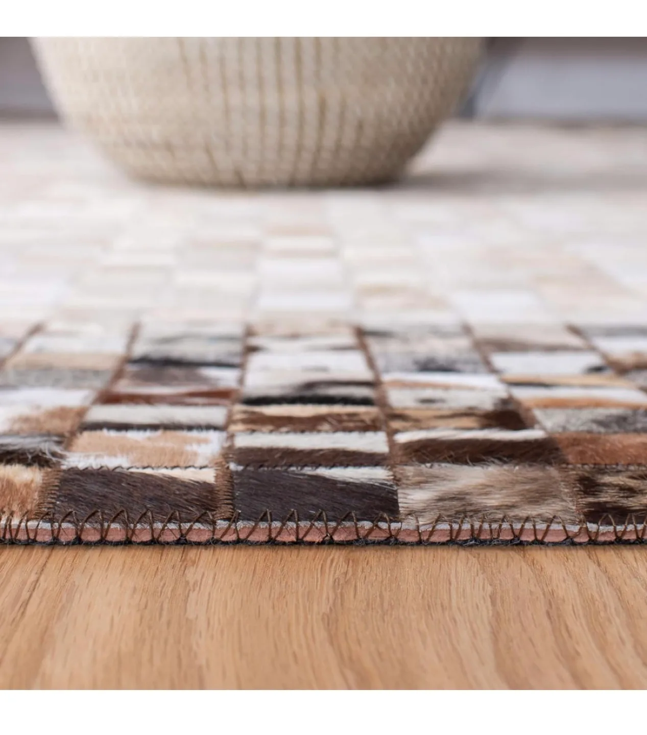 Unique Cowhide Patchwork Rug image indicator(4)