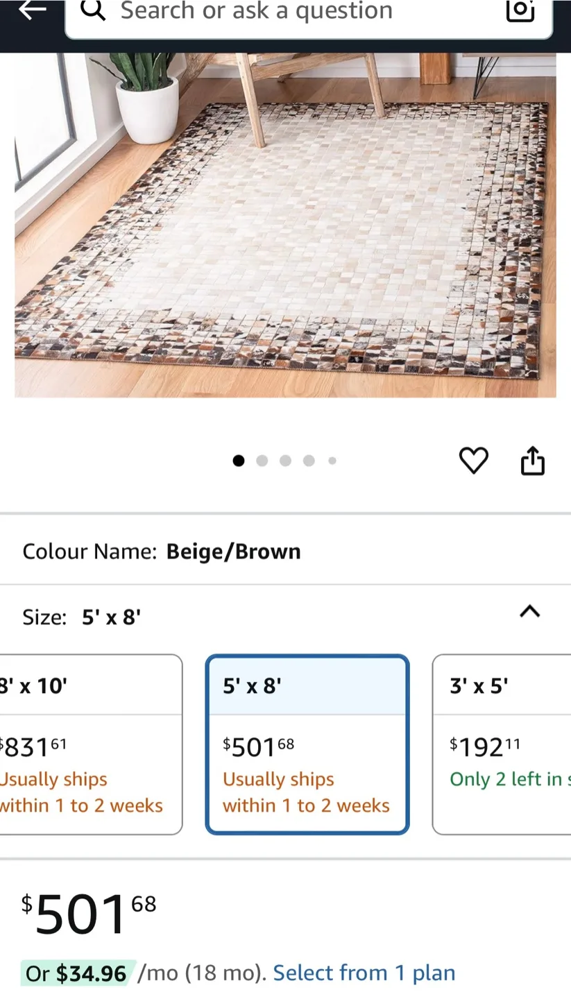 Unique Cowhide Patchwork Rug image indicator(7)