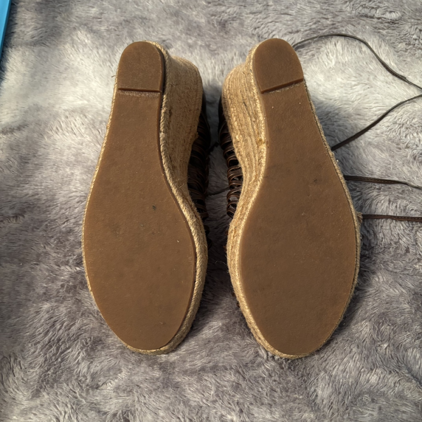 Brown Leather Espadrille Wedge size 5 - photo 3
