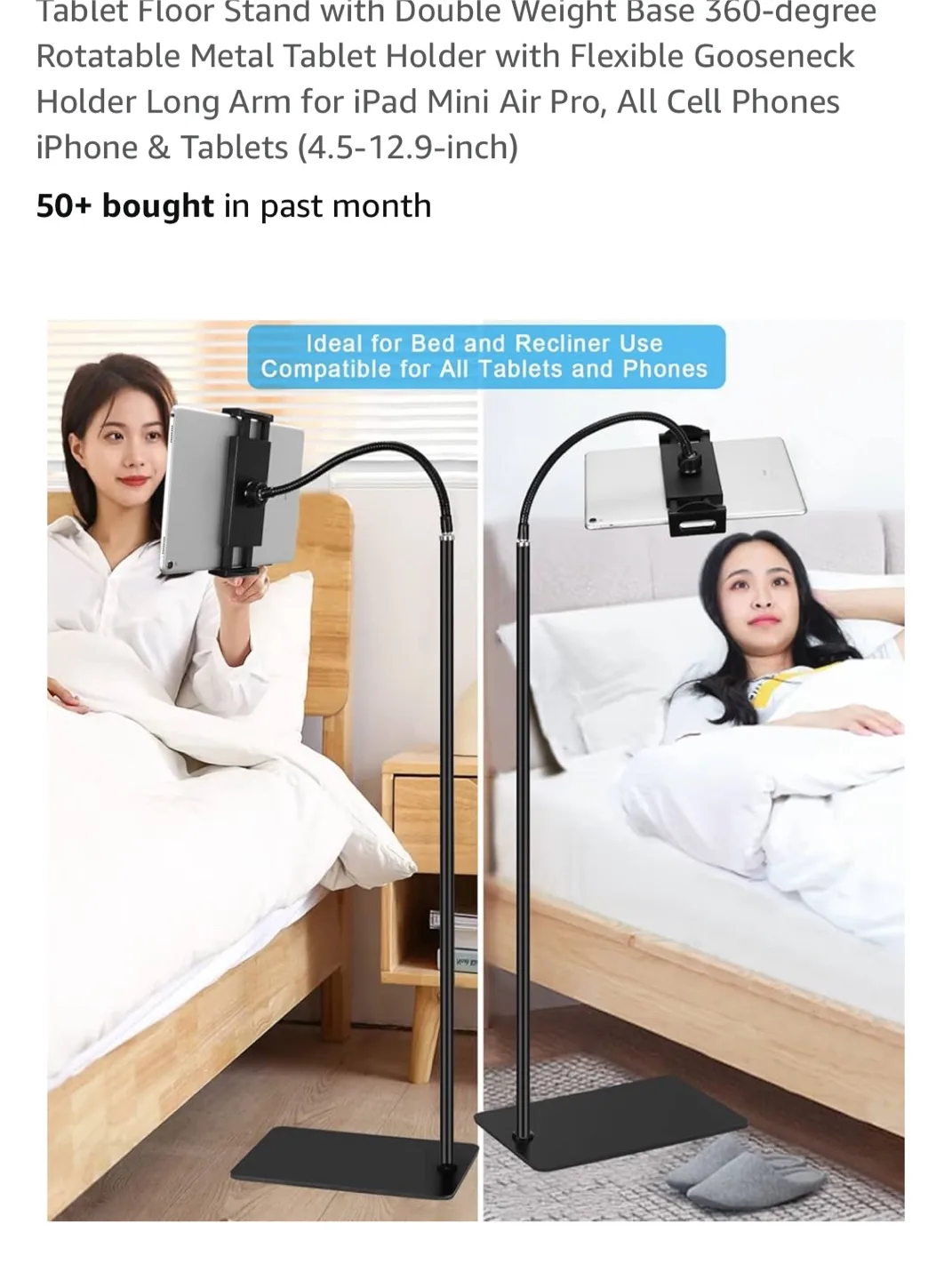 Adjustable Floor Stand for Tablets and Phones thumbnail