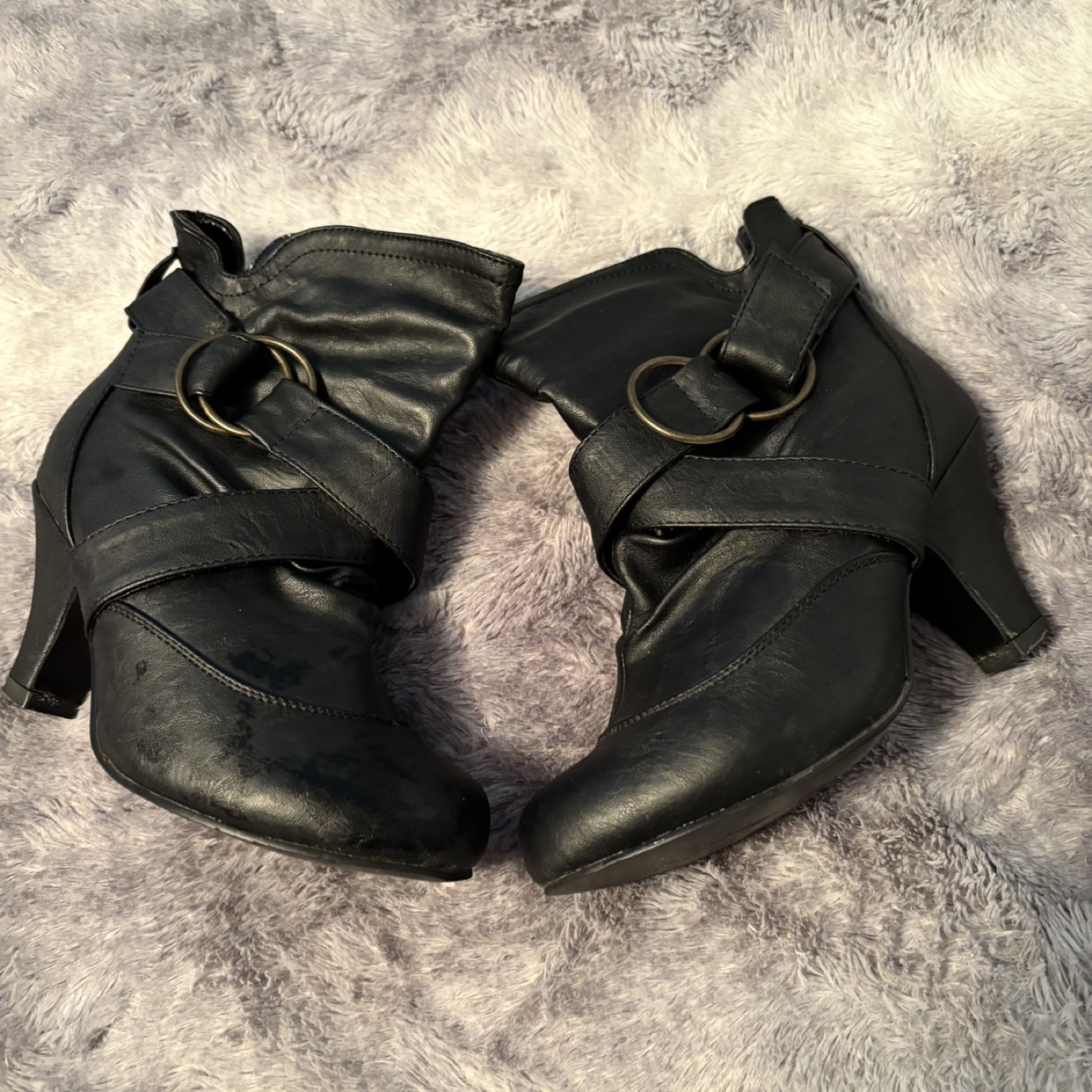 Black Ankle Boots with Buckle Detail