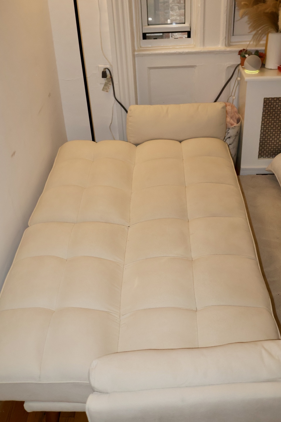 Cream Futon Sofa Bed - photo 2