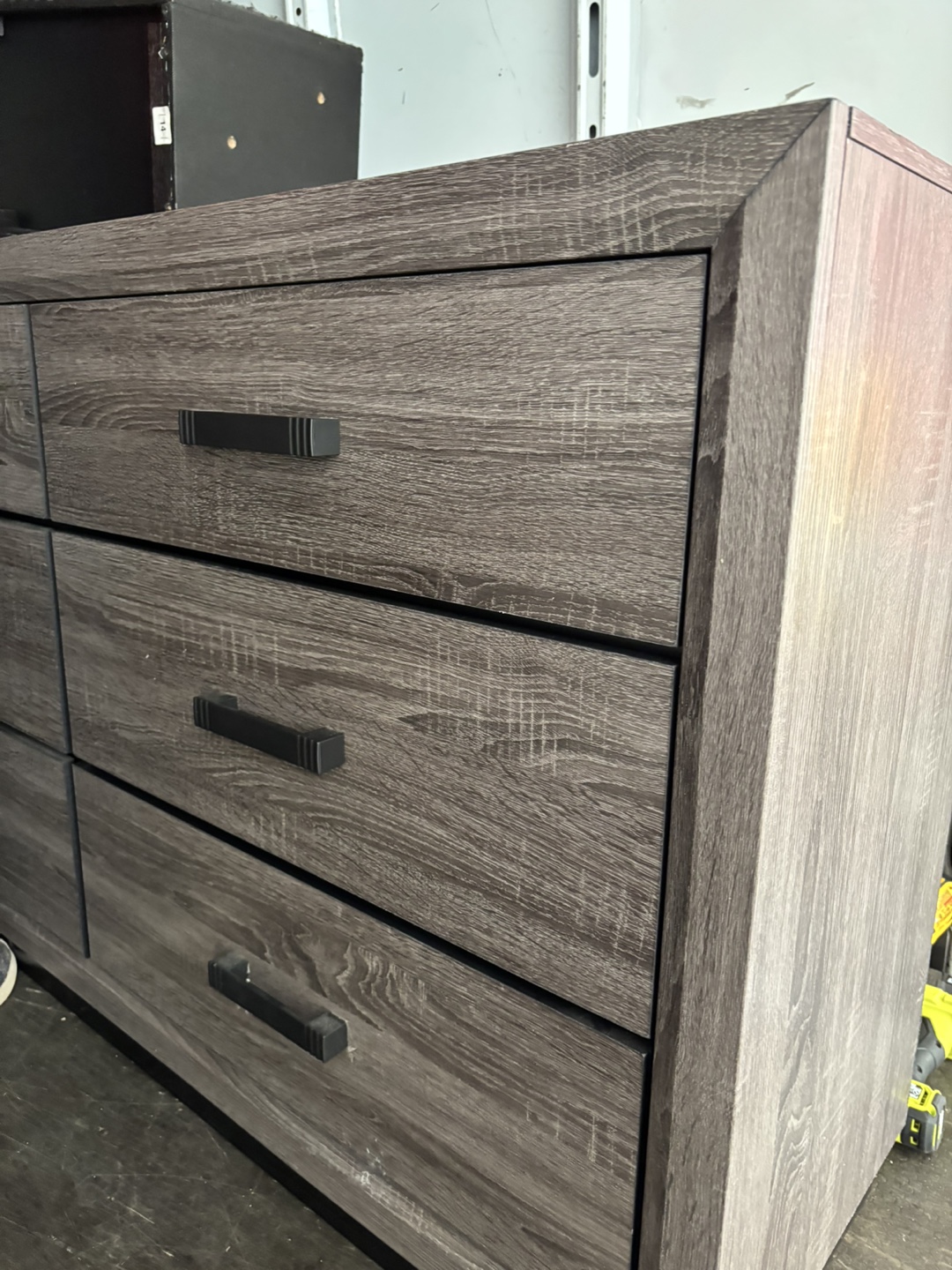 Gray 7 piece king bedroom set with mattress - photo 2