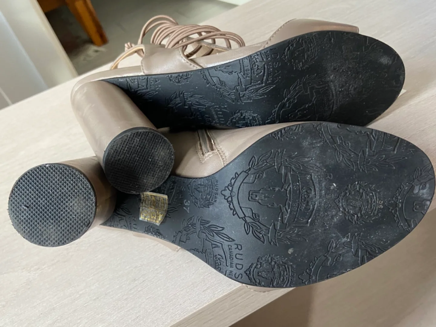 Rudsak taupe leather heeled sandals image indicator(5)