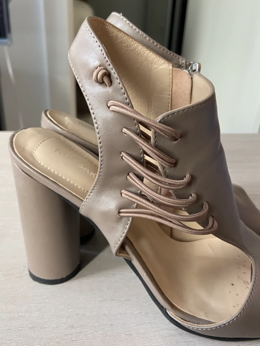 Rudsak taupe leather heeled sandals image indicator(2)