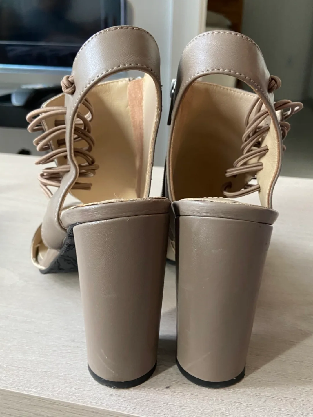 Rudsak taupe leather heeled sandals image indicator(4)