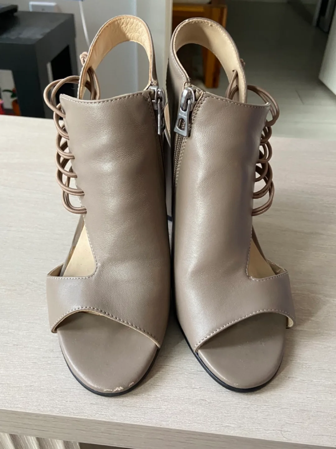 Rudsak taupe leather heeled sandals thumbnail