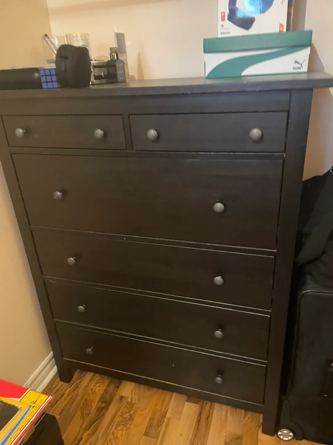 IKEA Hemnes Dark Brown Wooden Chest of Drawers image indicator(2)