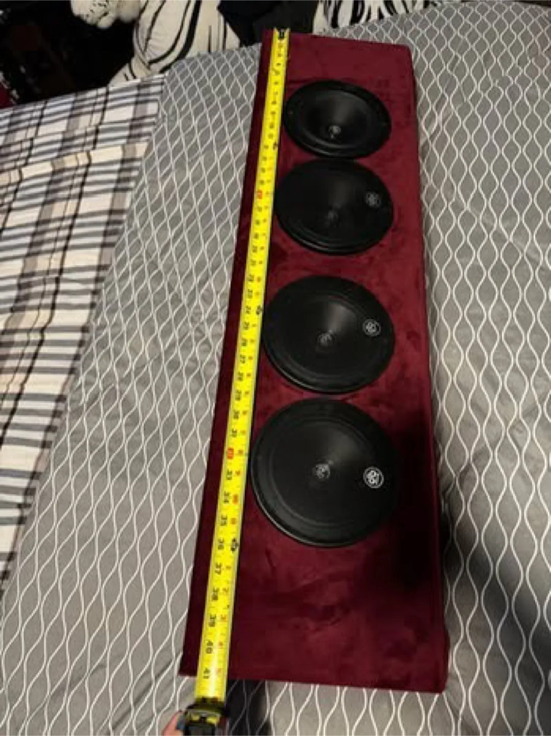 Custom red velvet box with 4 (6.5”) DB drive mid range speaker image indicator(2)