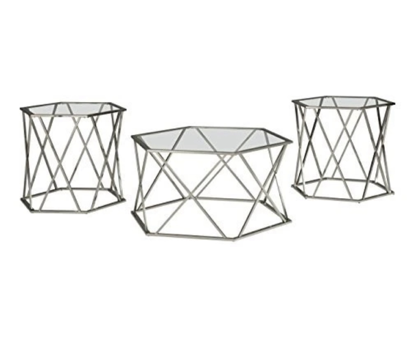 Modern Glass Top Coffee Table Set - 3 Pieces - photo 2