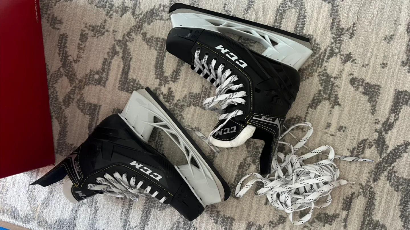 CCM Ice Skates - Size 9D and Helmet thumbnail