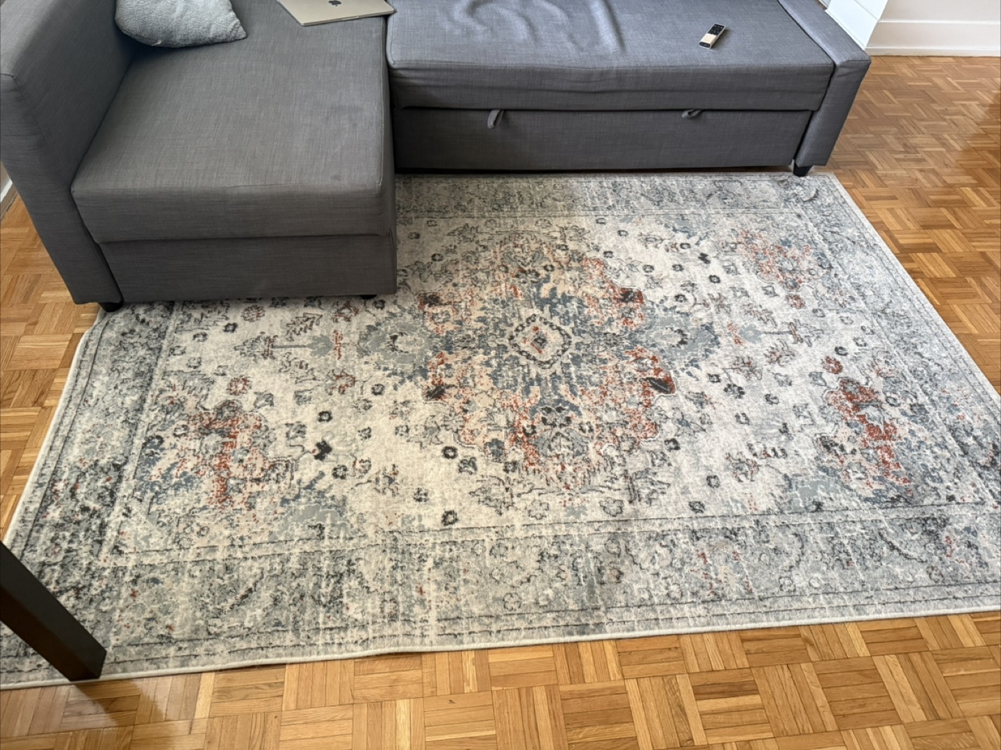 Large Area Rug, Grey and Beige