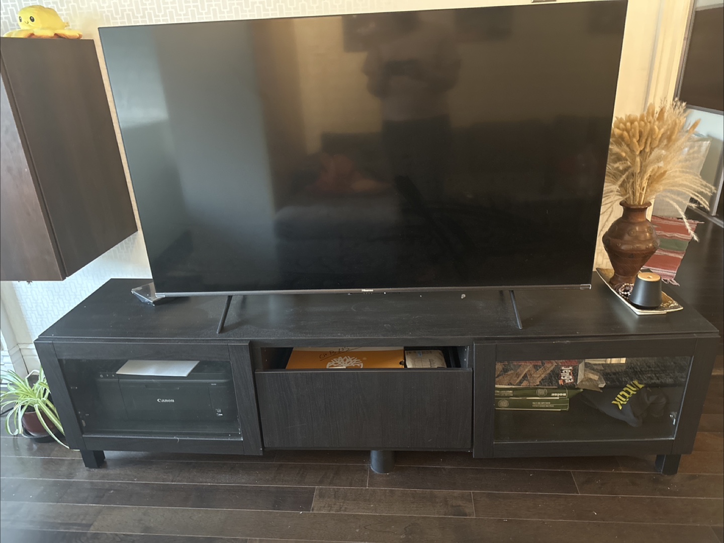 Black TV Stand with Storage
