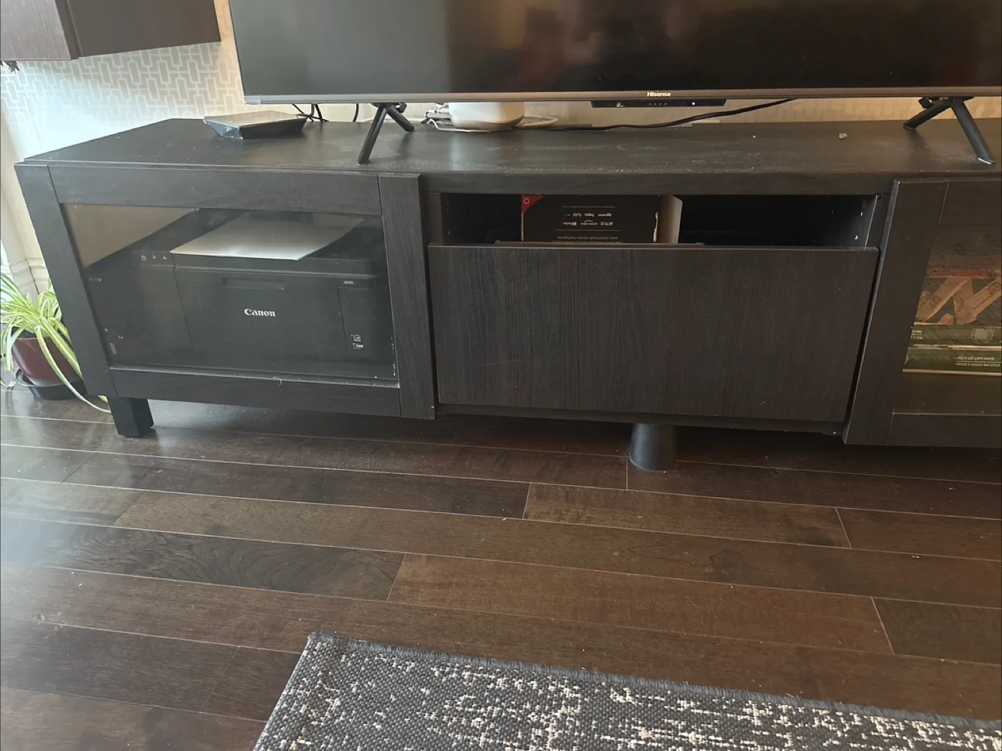 Black TV Stand with Storage image indicator(3)