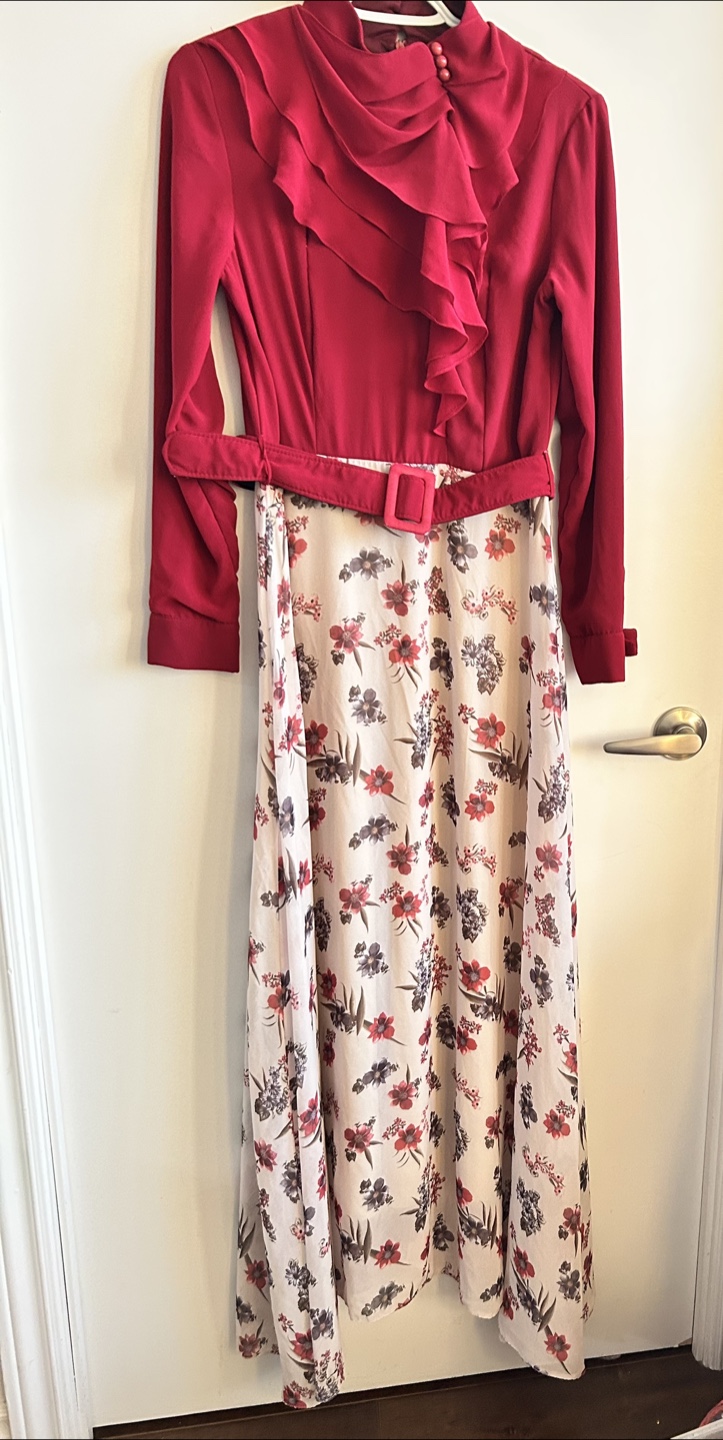 Stunning Red and Floral Maxi Dress