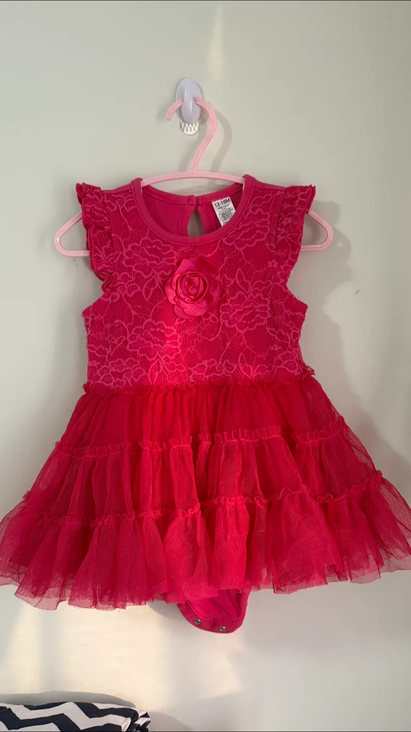 George Baby Girl's Pink Lace Dress 12-18 Months thumbnail