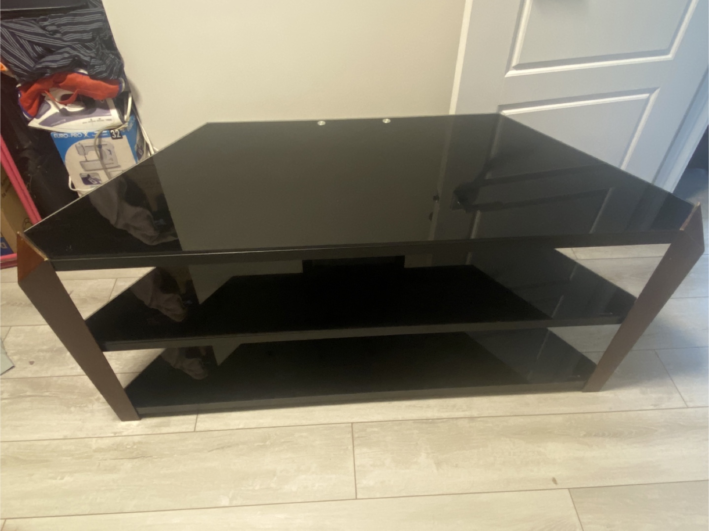 Black Glass TV Stand - photo 3