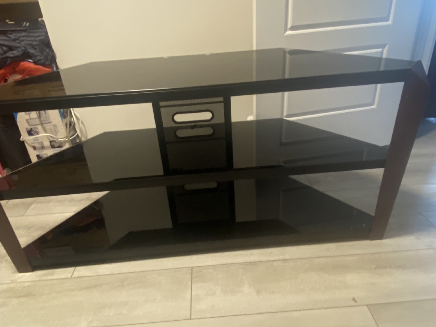 Black Glass TV Stand - photo 2