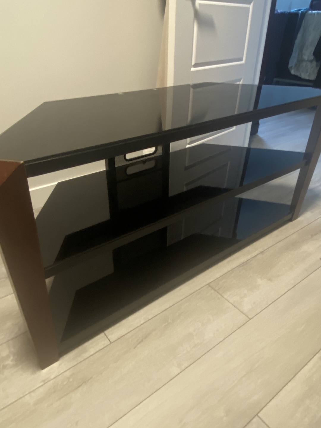 Black Glass TV Stand