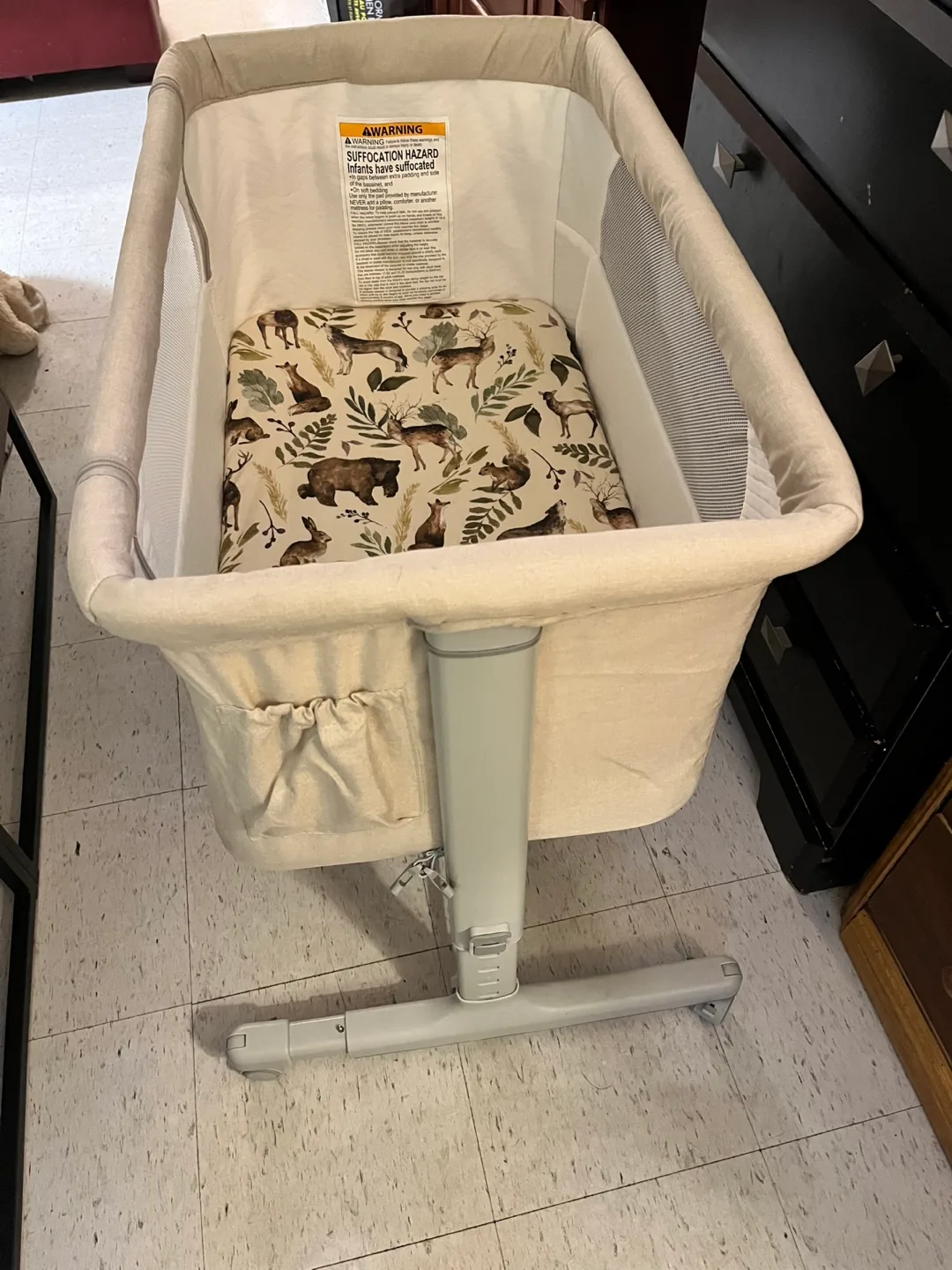 Baby  Bassinet - Neutral Woodland Design thumbnail