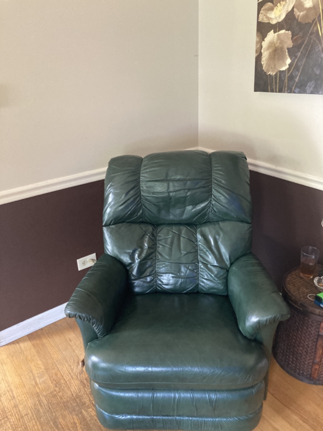 La-Z-Boy Green Leather Recliner